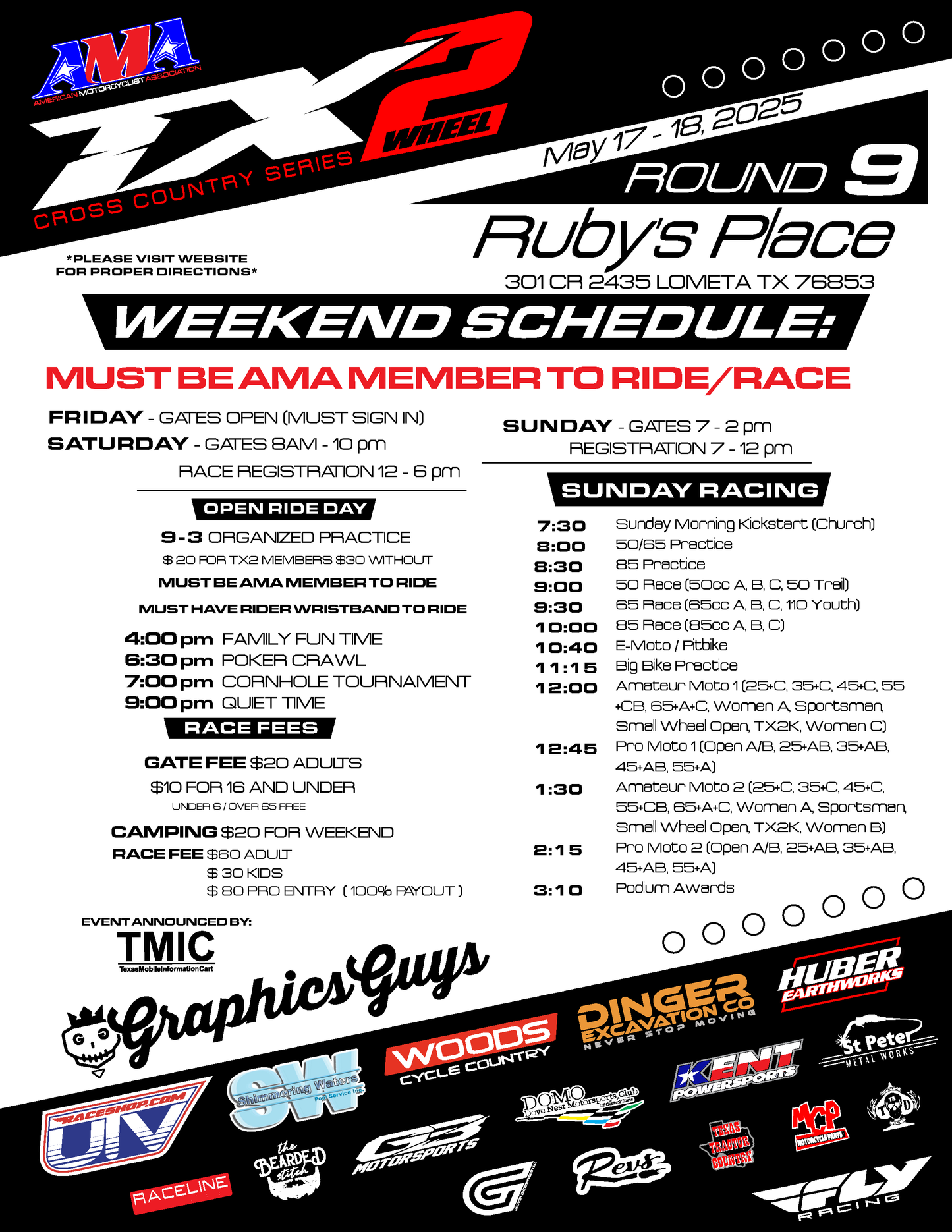 TX2 Round 9 - Ruby's Place - May 17/18, 2025