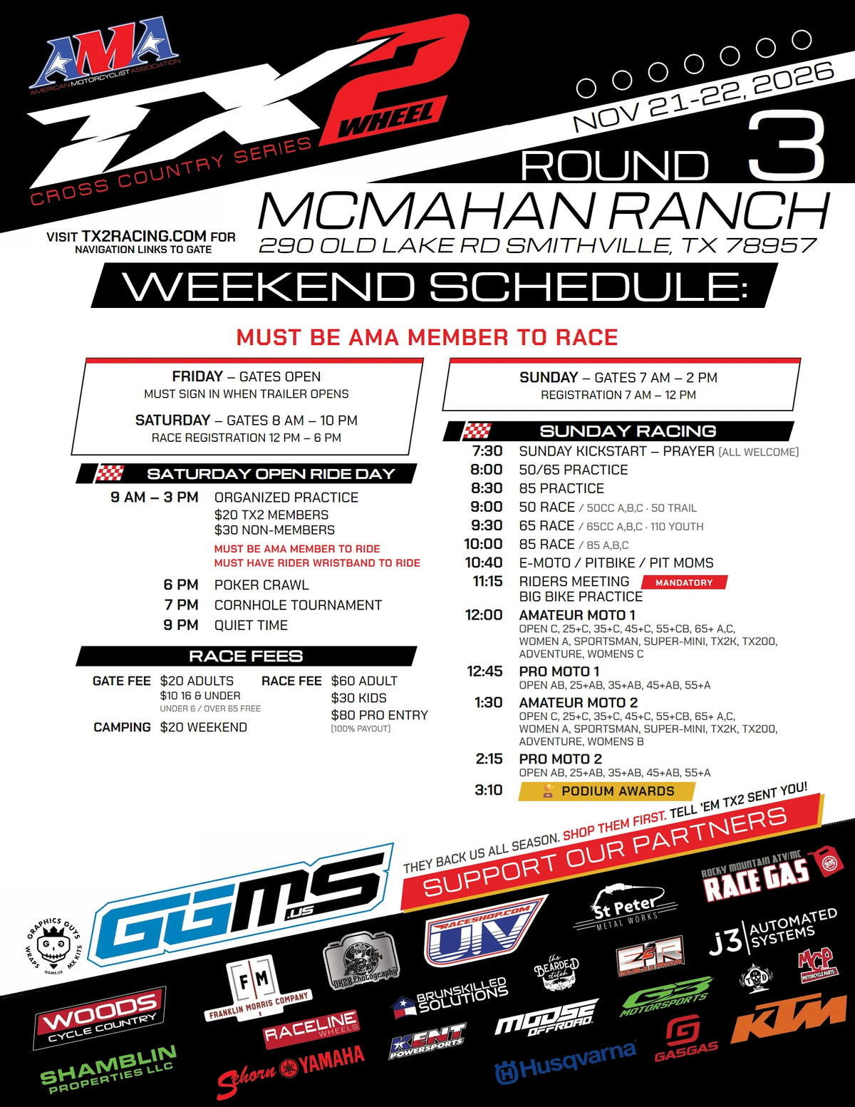 TX2 Round 3 - McMahan Ranch - November 21-22, 2026 flyer
