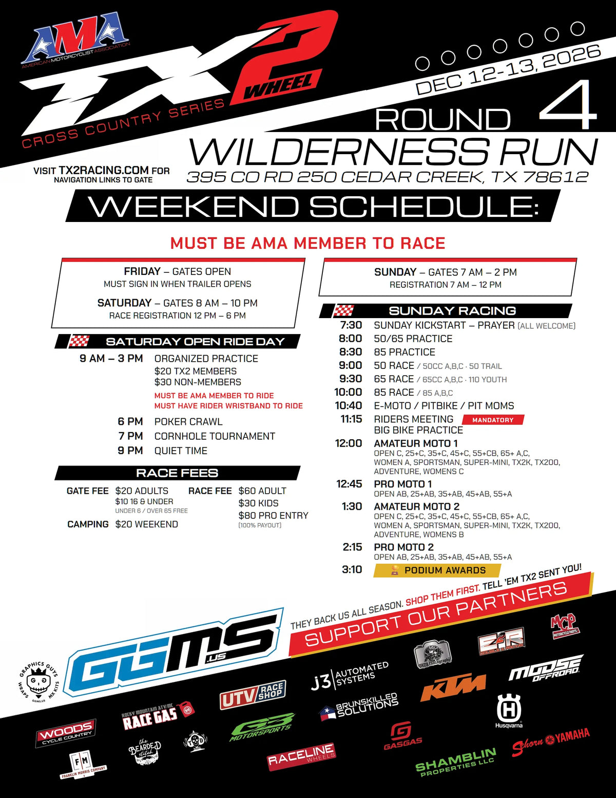 TX2 Round 4 - Wilderness Run - December 12-13, 2026 flyer