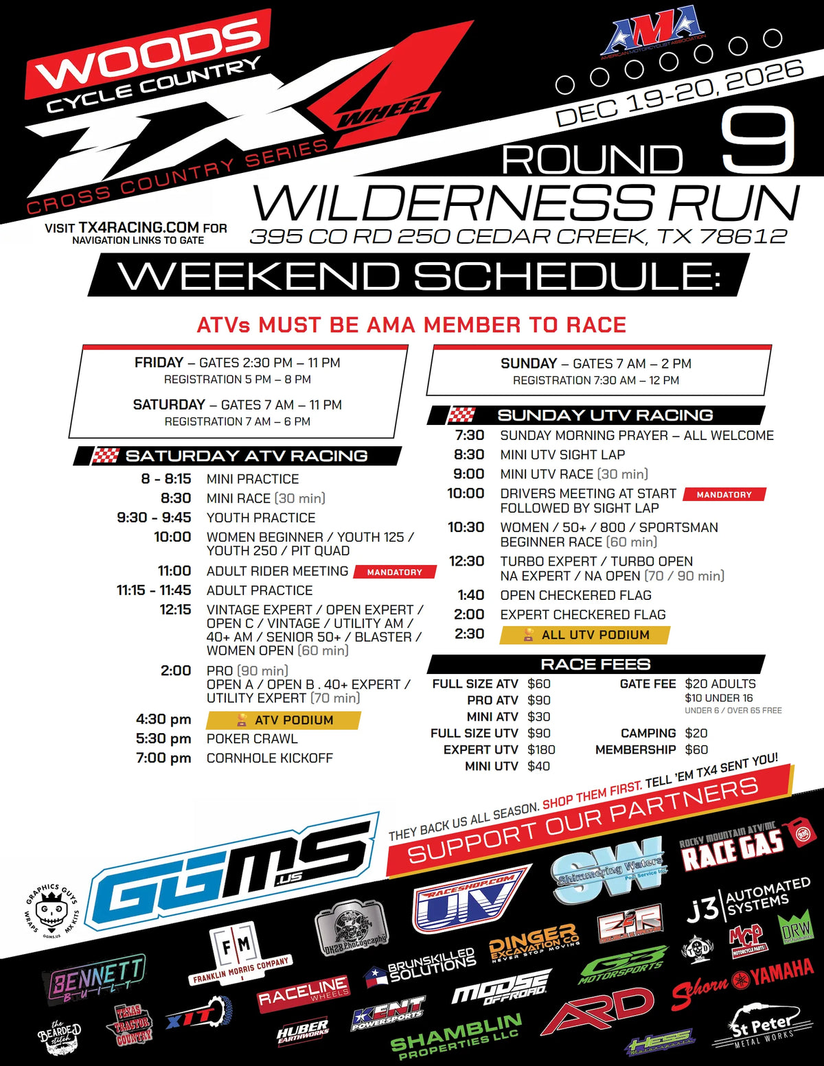 TX4 Round 9 - Wilderness Run - December 19-20, 2026 flyer