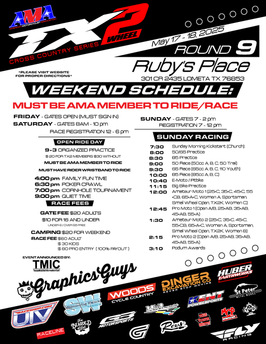 TX2 Round 9 - Ruby's Place - May 17/18, 2025