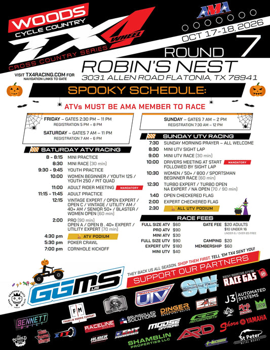 TX4 Round 7 - Robin's Nest - October 17-18, 2026 flyer